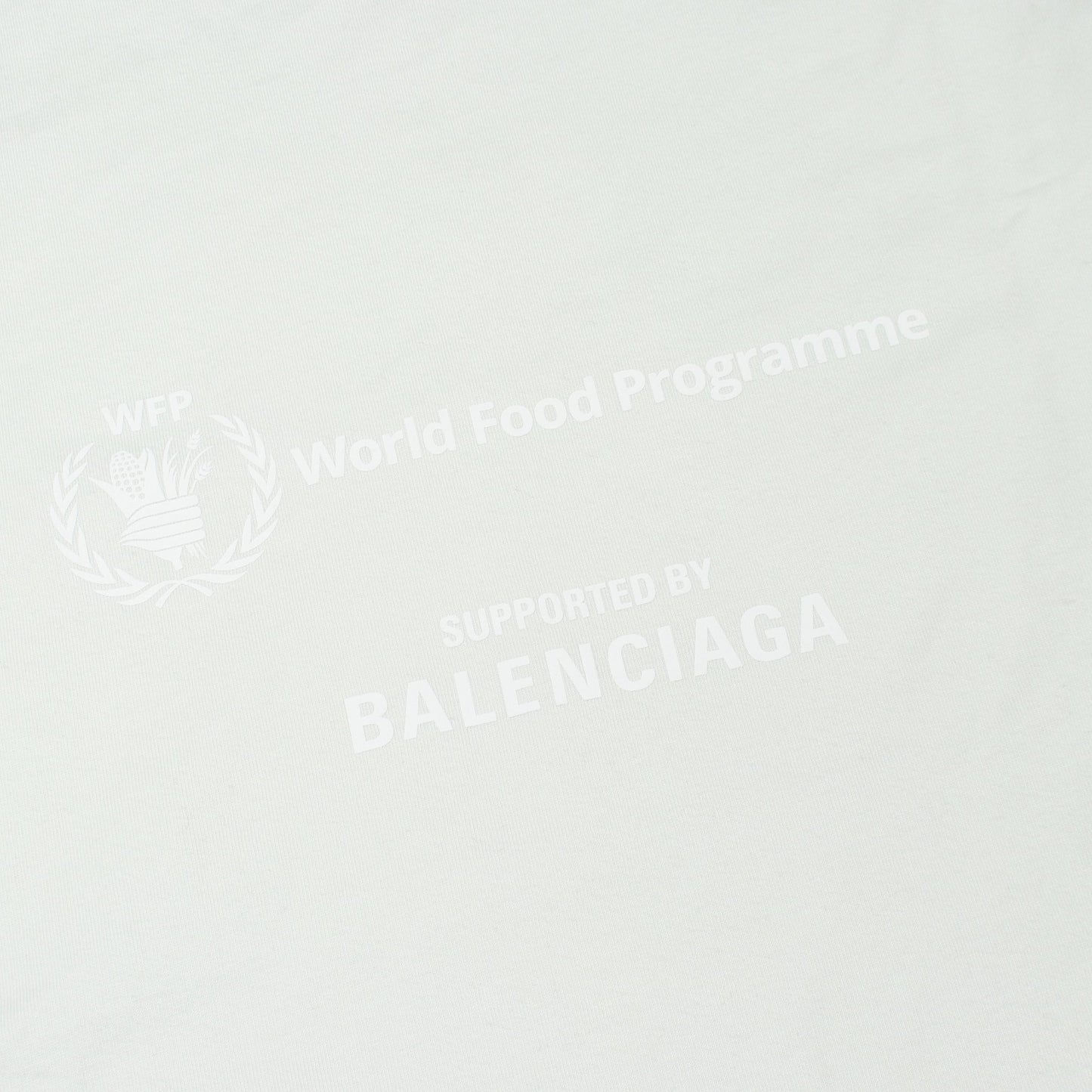 BALENCIAGA × WFP 半袖Tシャツ クルーネック コットン オフホワイト ダメージ加工 バレンシアガ トップス BALENCIAGA