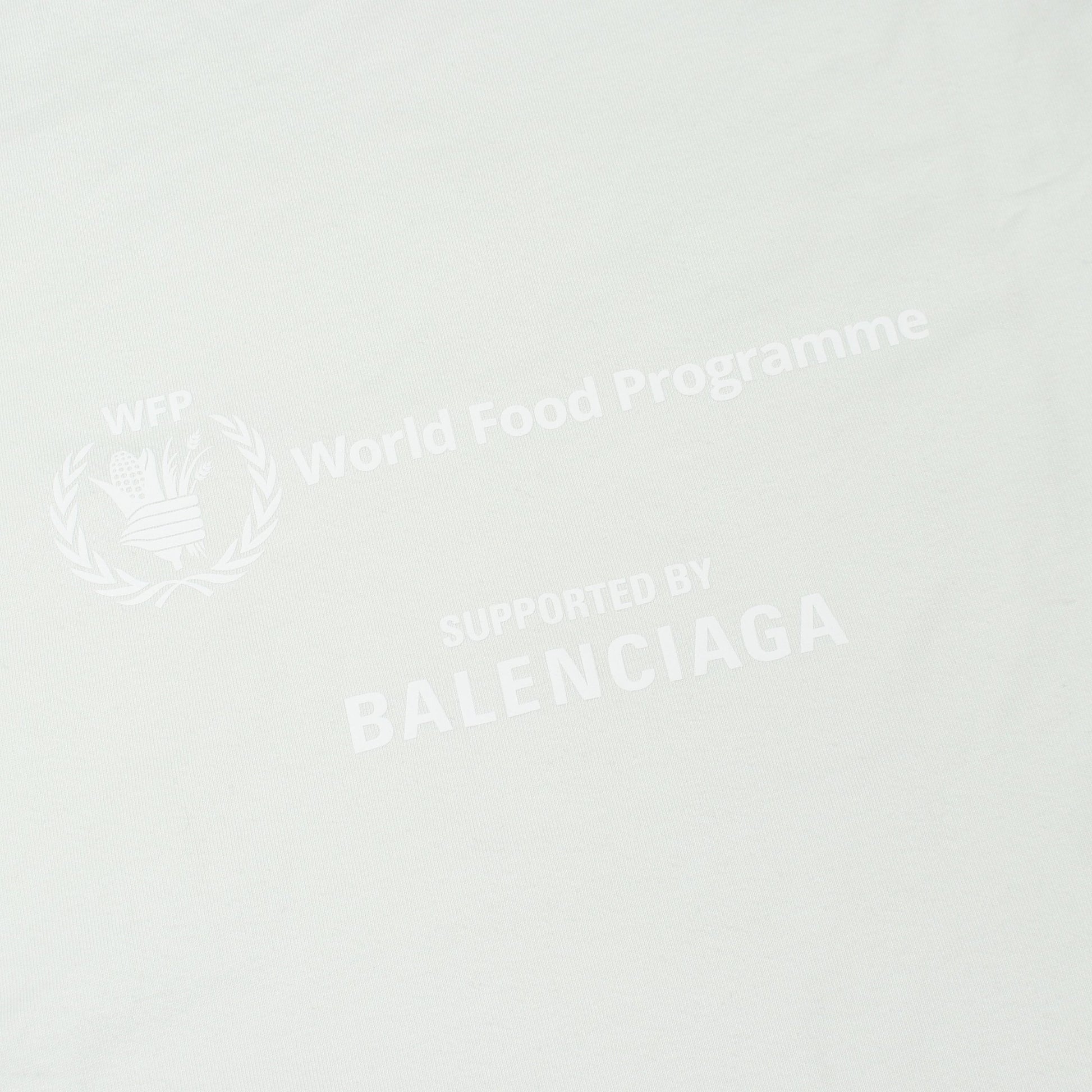 BALENCIAGA × WFP 半袖Tシャツ クルーネック コットン オフホワイト ダメージ加工 バレンシアガ トップス BALENCIAGA