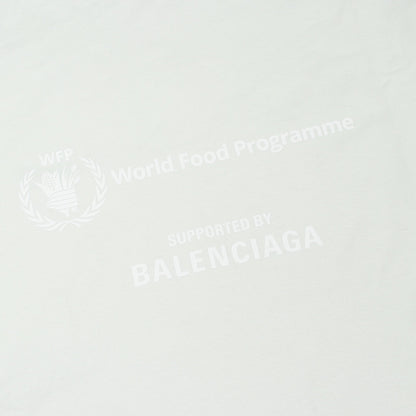 BALENCIAGA × WFP 半袖Tシャツ クルーネック コットン オフホワイト ダメージ加工 バレンシアガ トップス BALENCIAGA