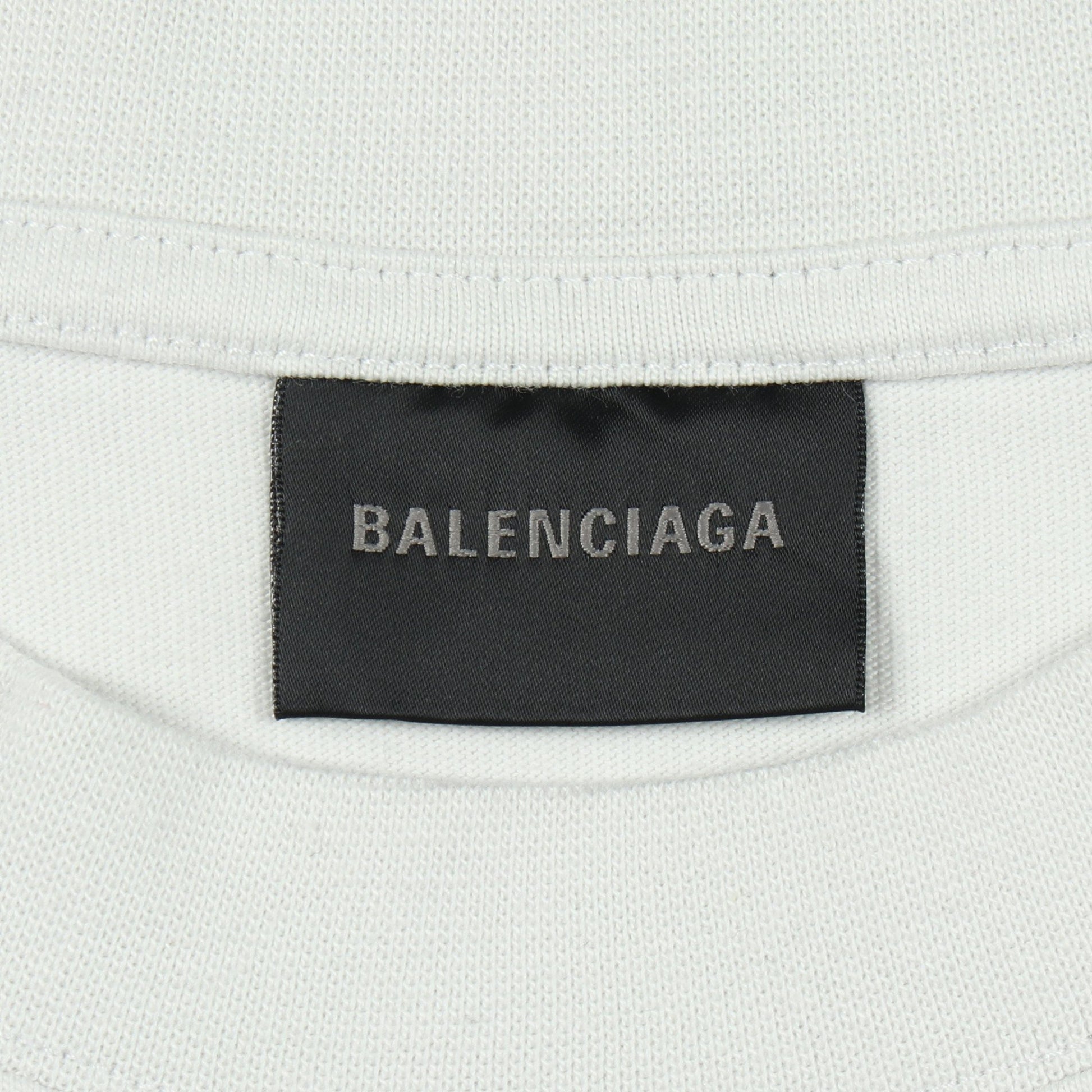 BALENCIAGA × WFP 半袖Tシャツ クルーネック コットン オフホワイト ダメージ加工 バレンシアガ トップス BALENCIAGA