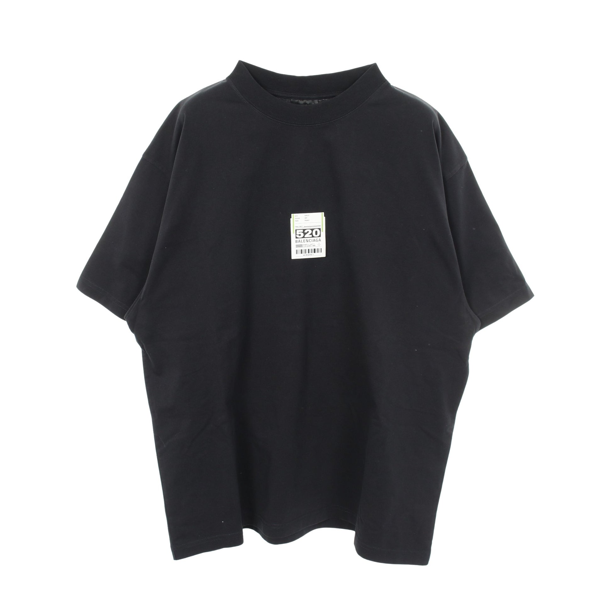 AIRPORT TAG 半袖Tシャツ クルーネック コットン ブラック バレンシアガ トップス BALENCIAGA