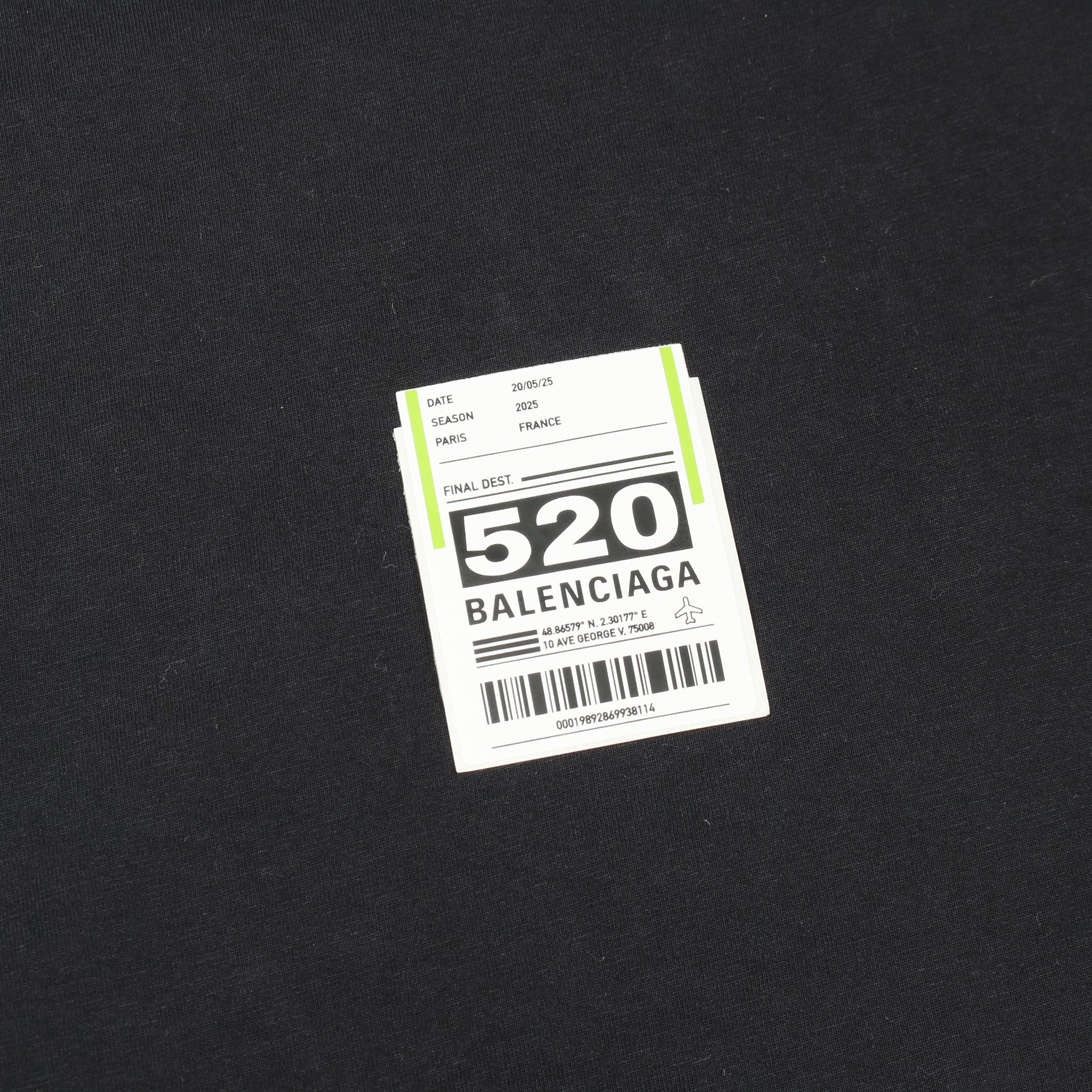 バレンシアガ BALENCIAGA AIRPORT TAG 半袖Tシャツ 衣料品 トップス コットン メンズ レディース ブラック系 764235 【中古】 BALENCIAGA - バレンシアガ BALENCIAGA AIRPORT TAG 半袖Tシャツ 衣料