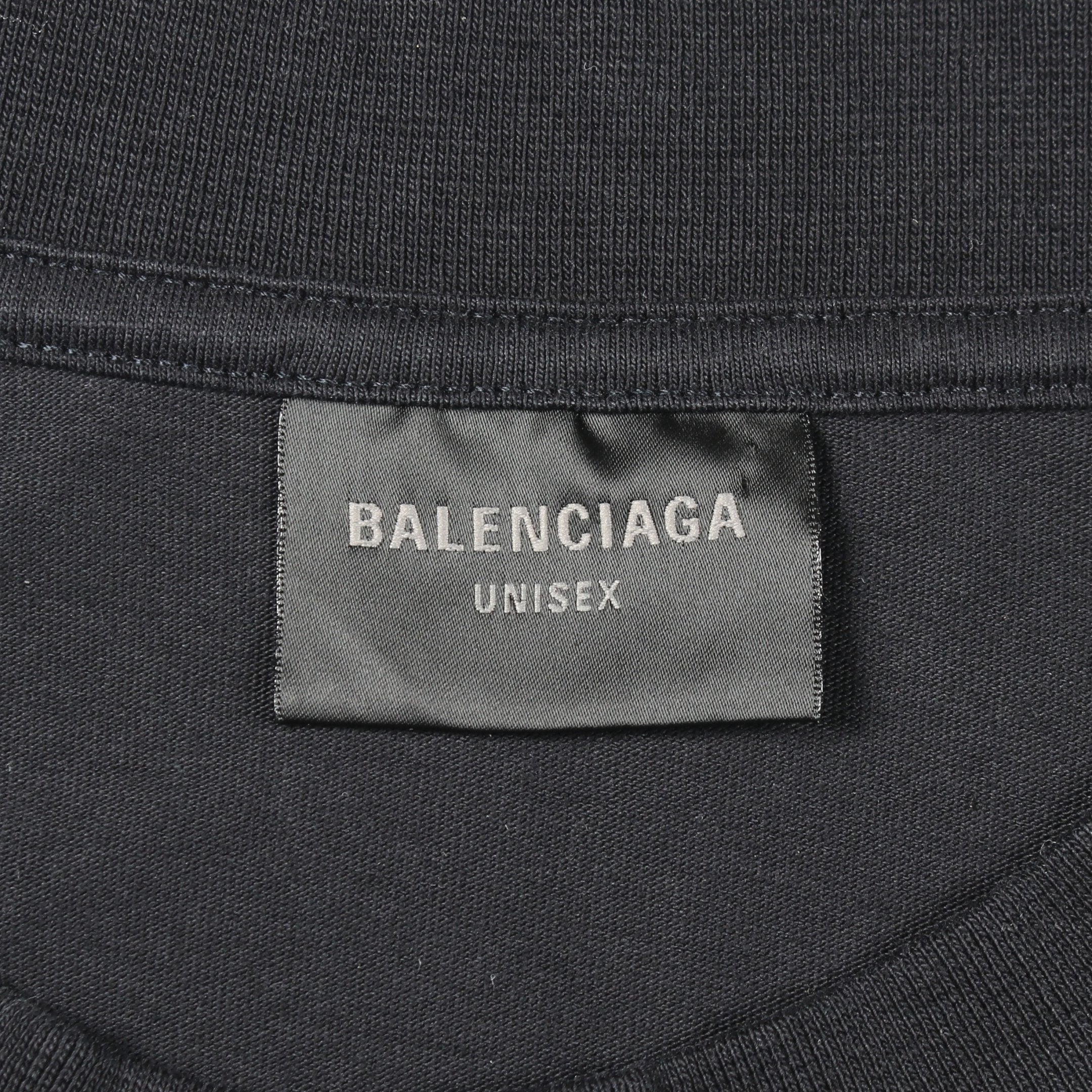 AIRPORT TAG 半袖Tシャツ クルーネック コットン ブラック