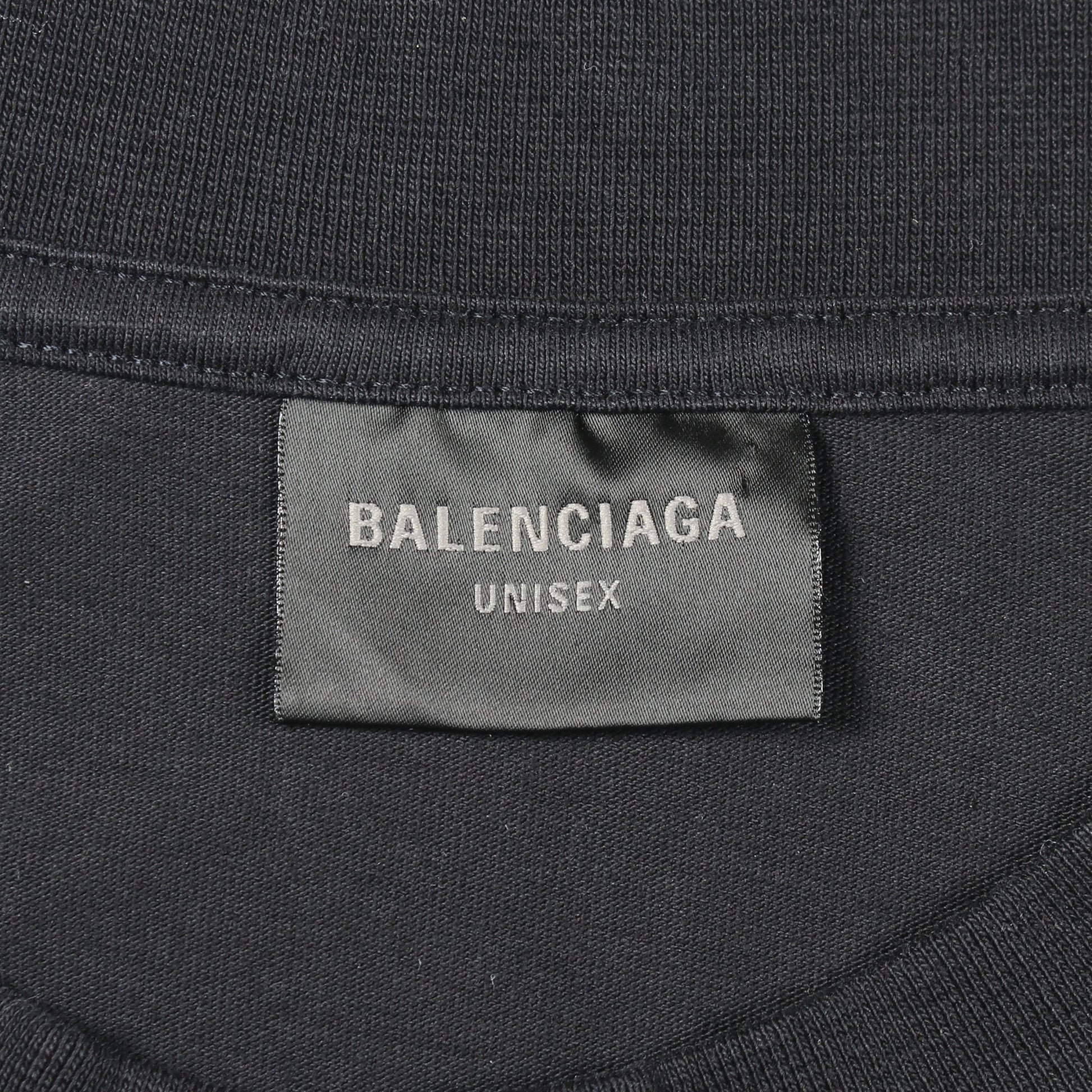 AIRPORT TAG 半袖Tシャツ クルーネック コットン ブラック バレンシアガ トップス BALENCIAGA