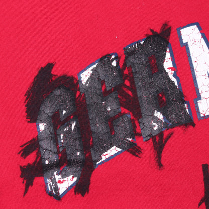 MANY KISSES 半袖Tシャツ コットン レッド ダメージ加工 バレンシアガ トップス BALENCIAGA