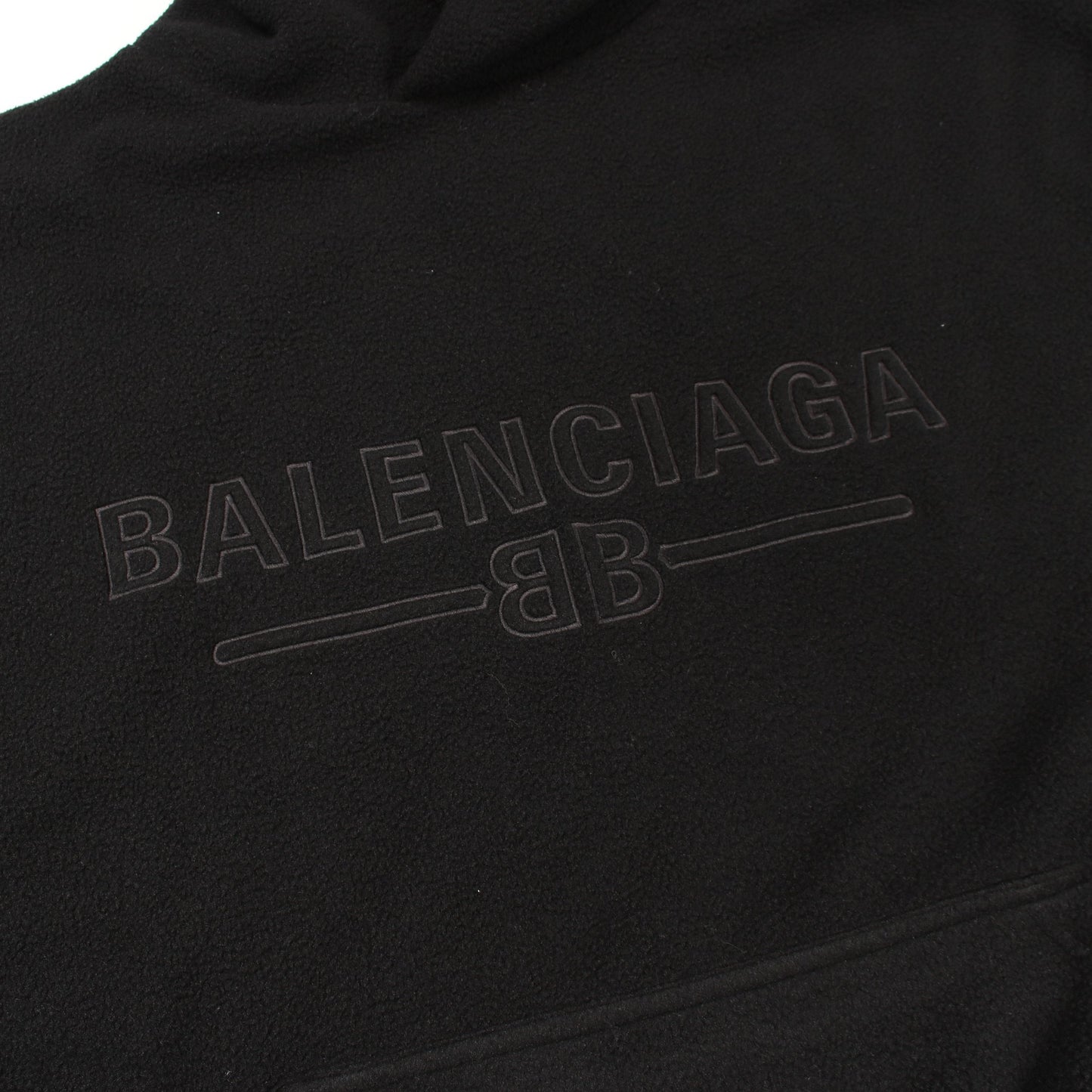 プルオーバーパーカー ロゴ ボア ブラック バレンシアガ トップス BALENCIAGA
