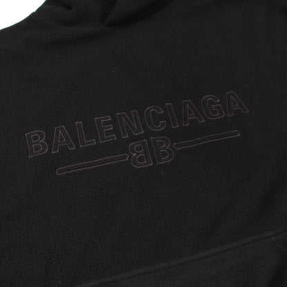 プルオーバーパーカー ロゴ ボア ブラック バレンシアガ トップス BALENCIAGA