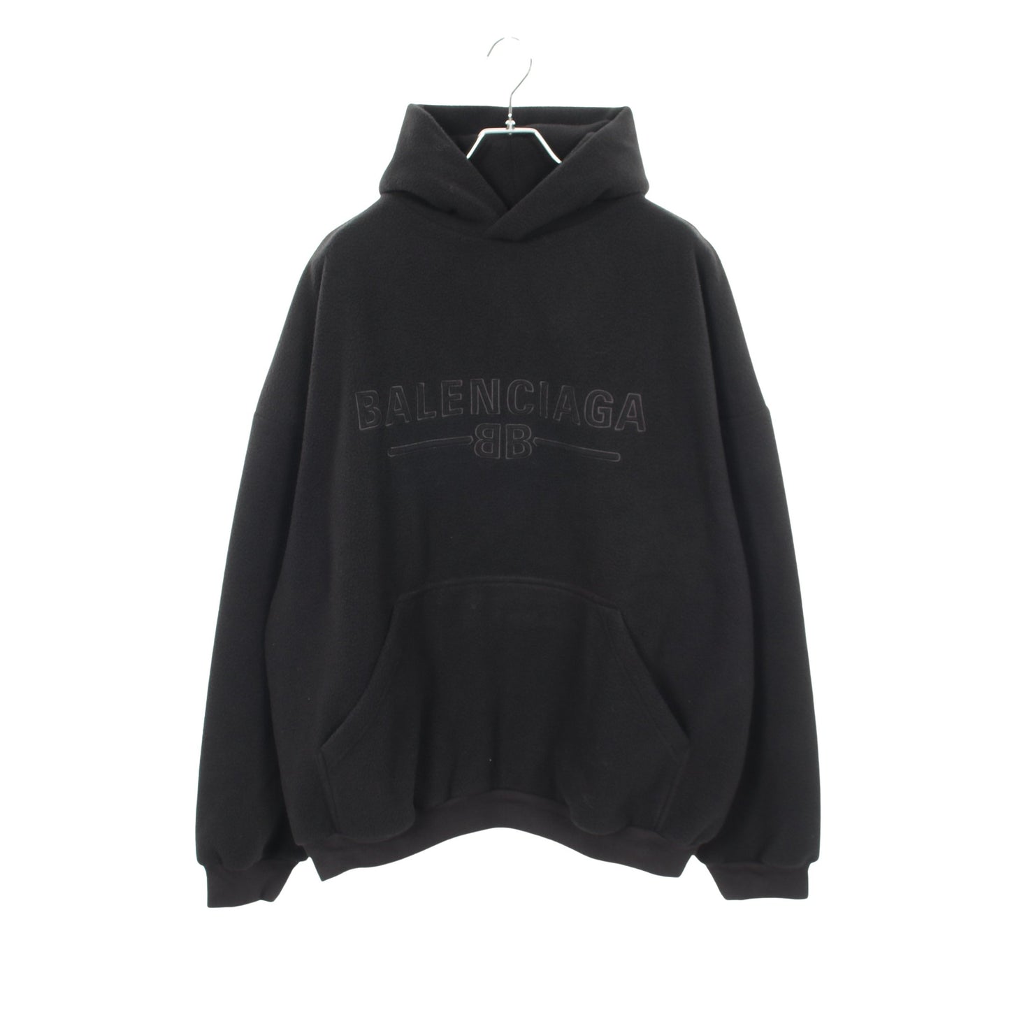 プルオーバーパーカー ロゴ ボア ブラック バレンシアガ トップス BALENCIAGA