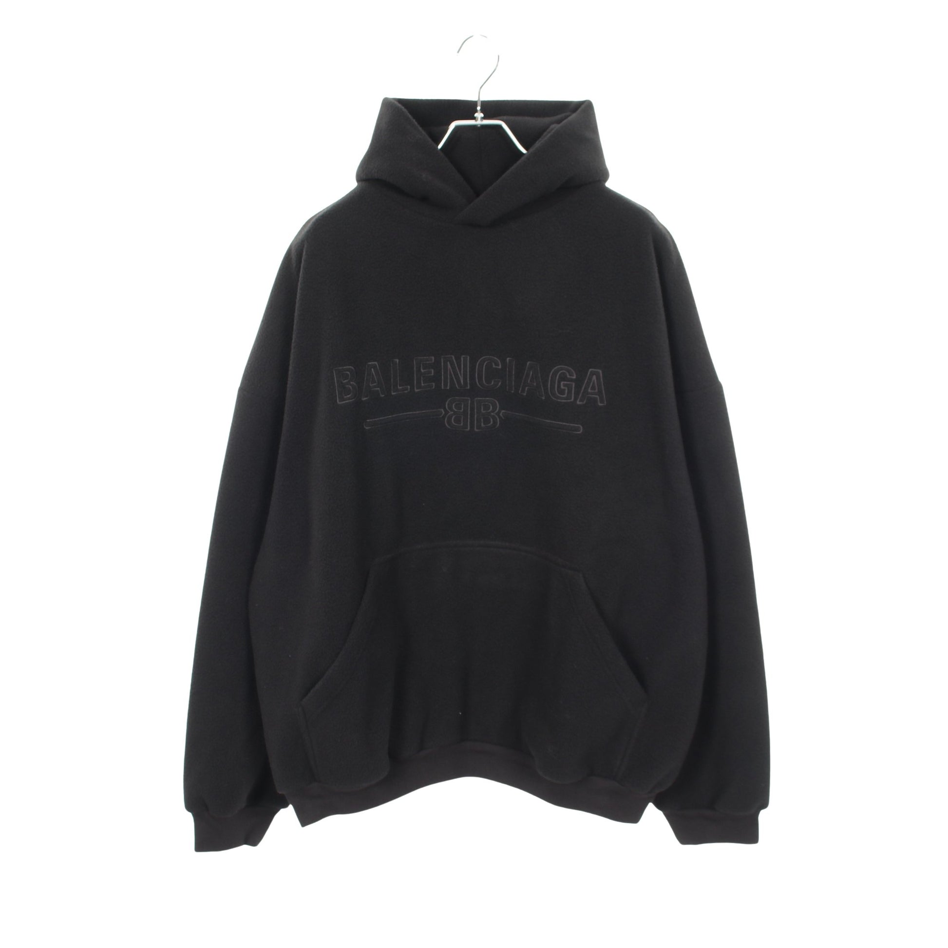 プルオーバーパーカー ロゴ ボア ブラック バレンシアガ トップス BALENCIAGA