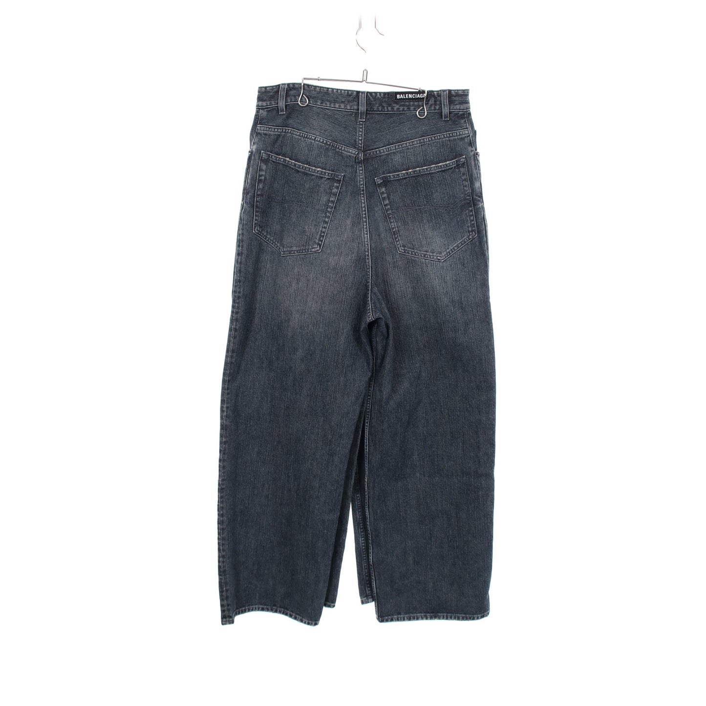 DOUBLE SIDE PANTS ダブルサイド デニムパンツ コットン インディゴブルー ダメージ加工 バレンシアガ ボトムス BALENCIAGA