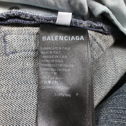 DOUBLE SIDE PANTS ダブルサイド デニムパンツ コットン インディゴブルー ダメージ加工 バレンシアガ ボトムス BALENCIAGA