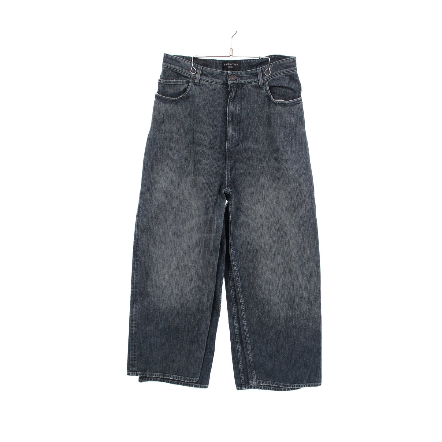 DOUBLE SIDE PANTS ダブルサイド デニムパンツ コットン インディゴブルー ダメージ加工 バレンシアガ ボトムス BALENCIAGA