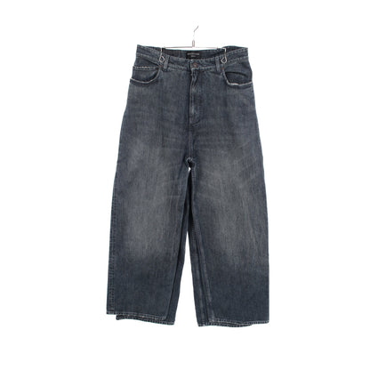 DOUBLE SIDE PANTS ダブルサイド デニムパンツ コットン インディゴブルー ダメージ加工 バレンシアガ ボトムス BALENCIAGA