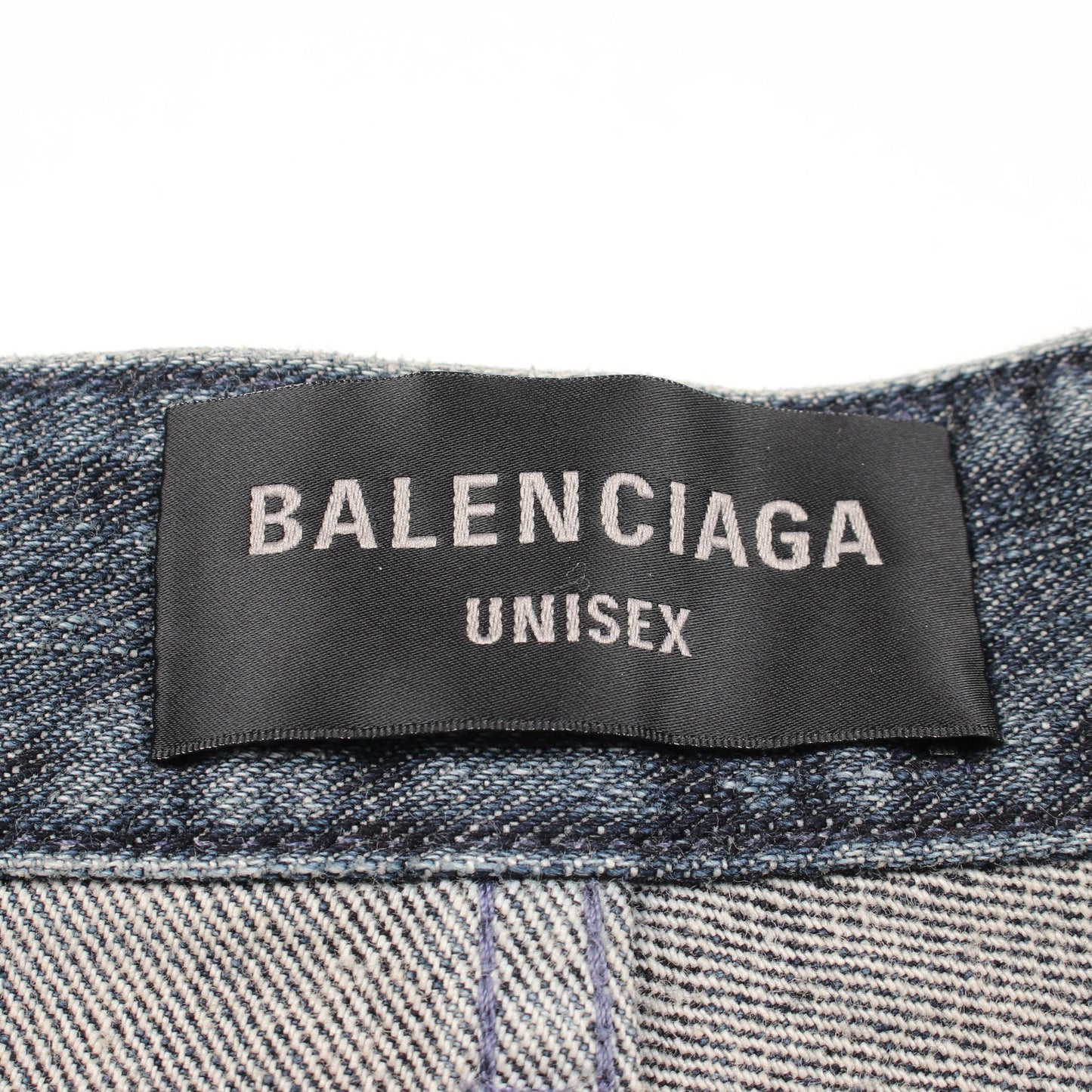 DOUBLE SIDE PANTS ダブルサイド デニムパンツ コットン インディゴブルー ダメージ加工 バレンシアガ ボトムス BALENCIAGA