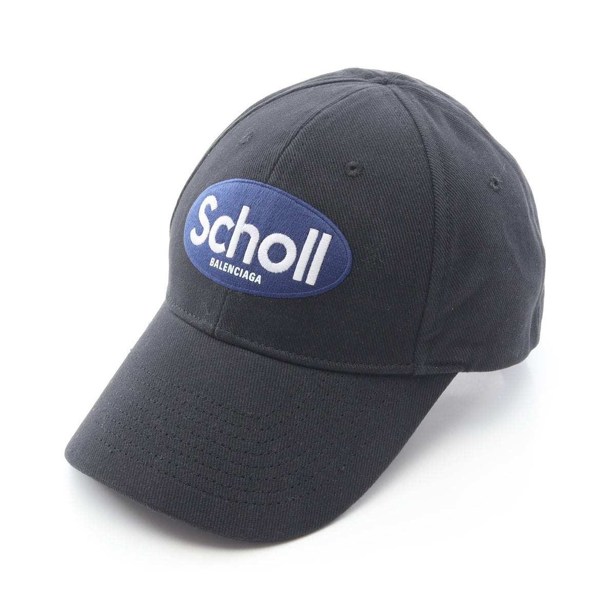BALENCIAGA × Scholl キャップ ロゴ刺繍 キャンバス ブラック 