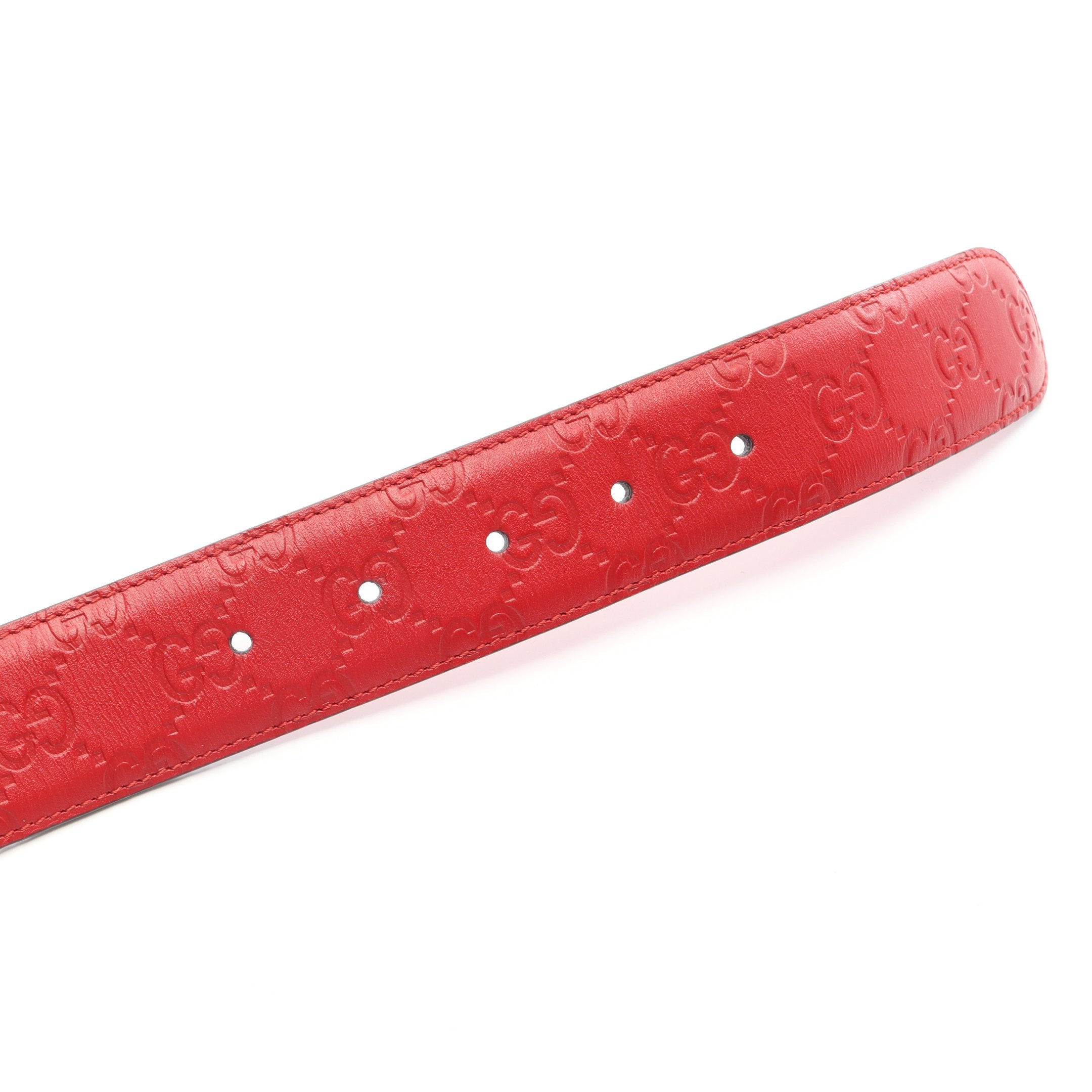 インターロッキングG ベルト レザー レッド グッチ – RECLO