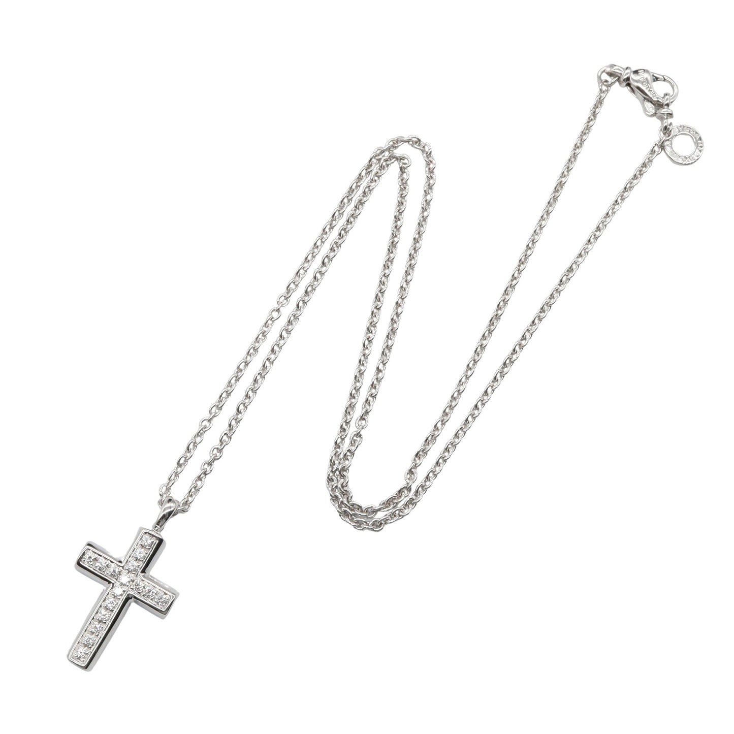 ラテンクロス ダイヤ ネックレス ネックレス K18WG ダイヤモンド ホワイトゴールド クリア ブルガリ アクセサリー BVLGARI