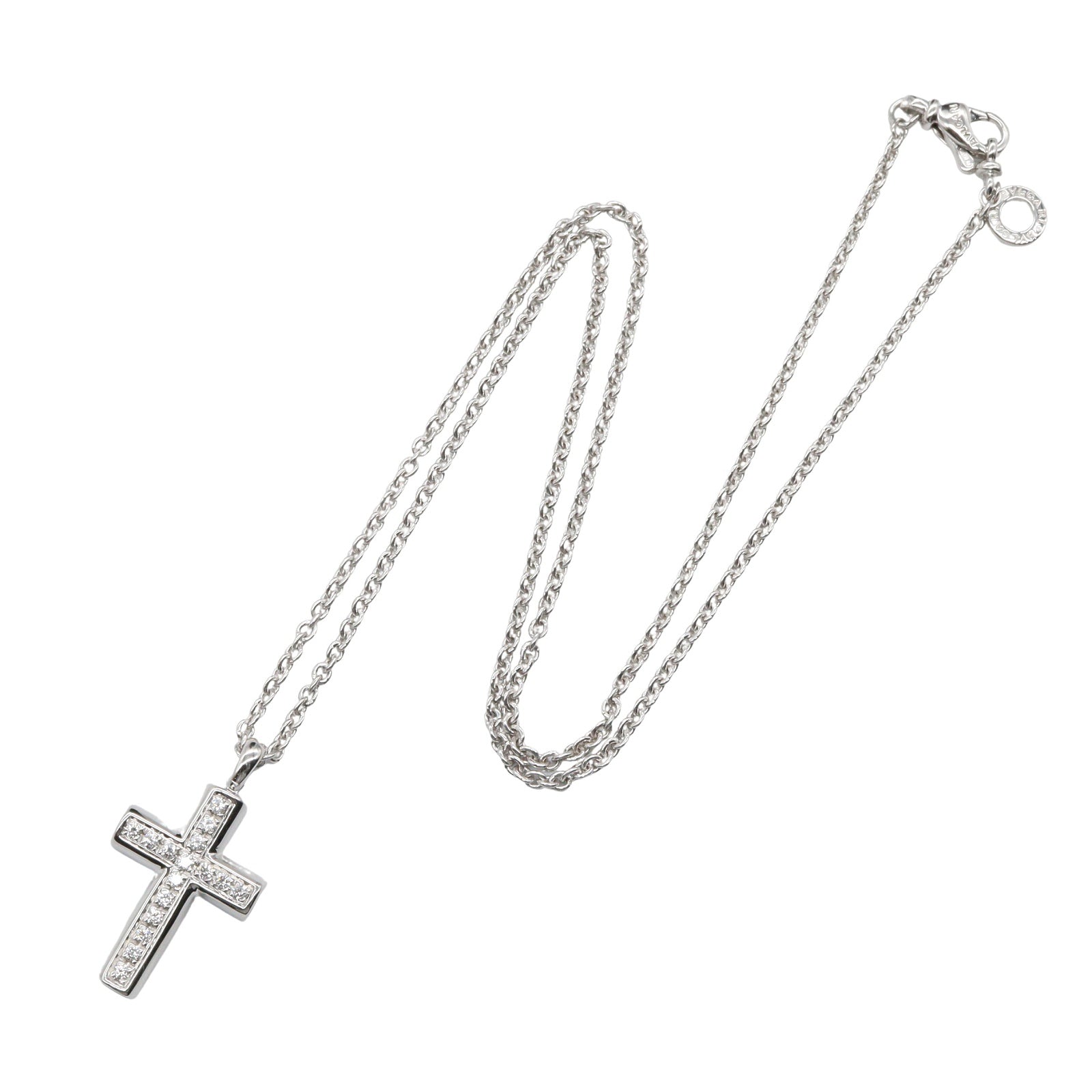 ラテンクロス ダイヤ ネックレス ネックレス K18WG ダイヤモンド ホワイトゴールド クリア ブルガリ アクセサリー BVLGARI
