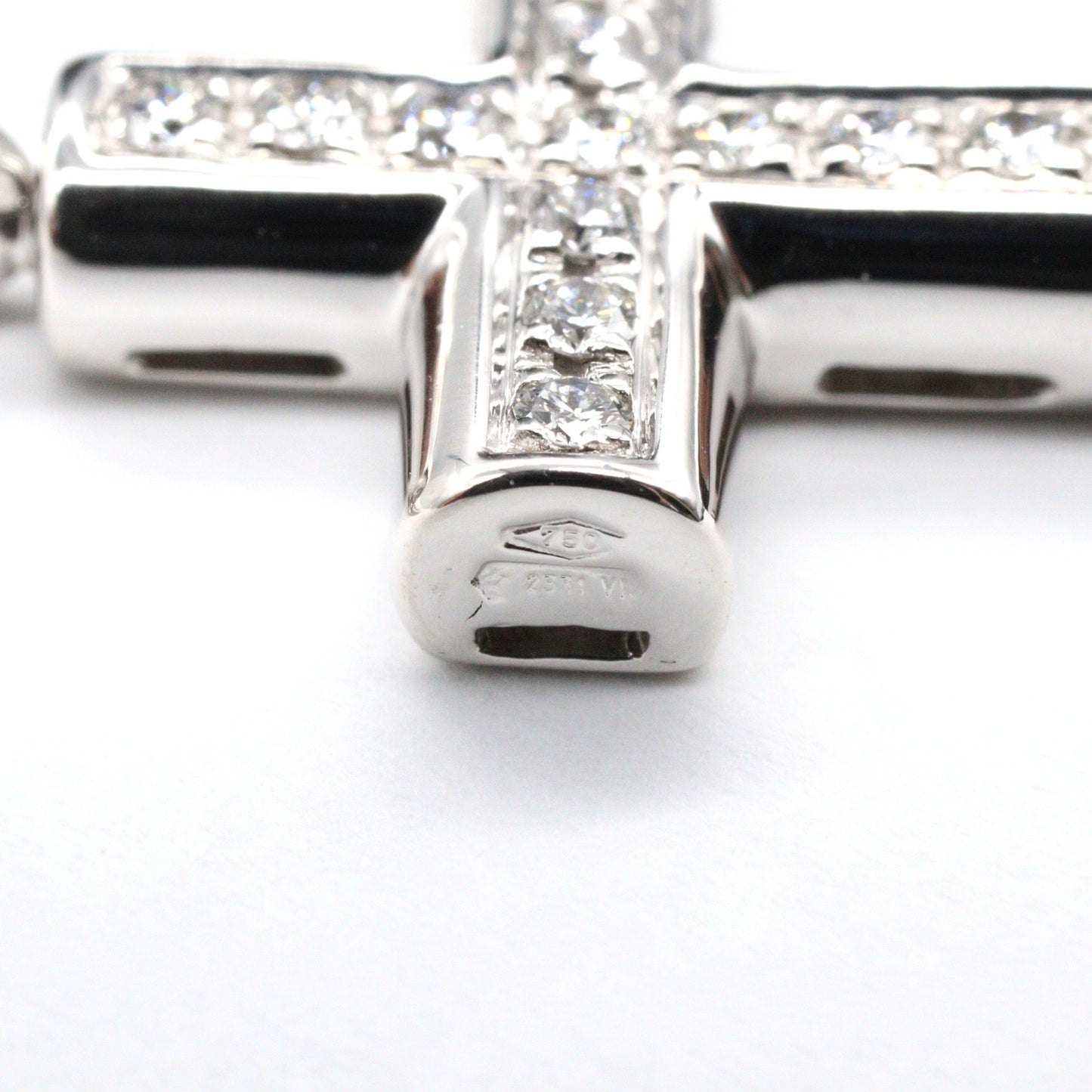 ラテンクロス ダイヤ ネックレス ネックレス K18WG ダイヤモンド ホワイトゴールド クリア ブルガリ アクセサリー BVLGARI