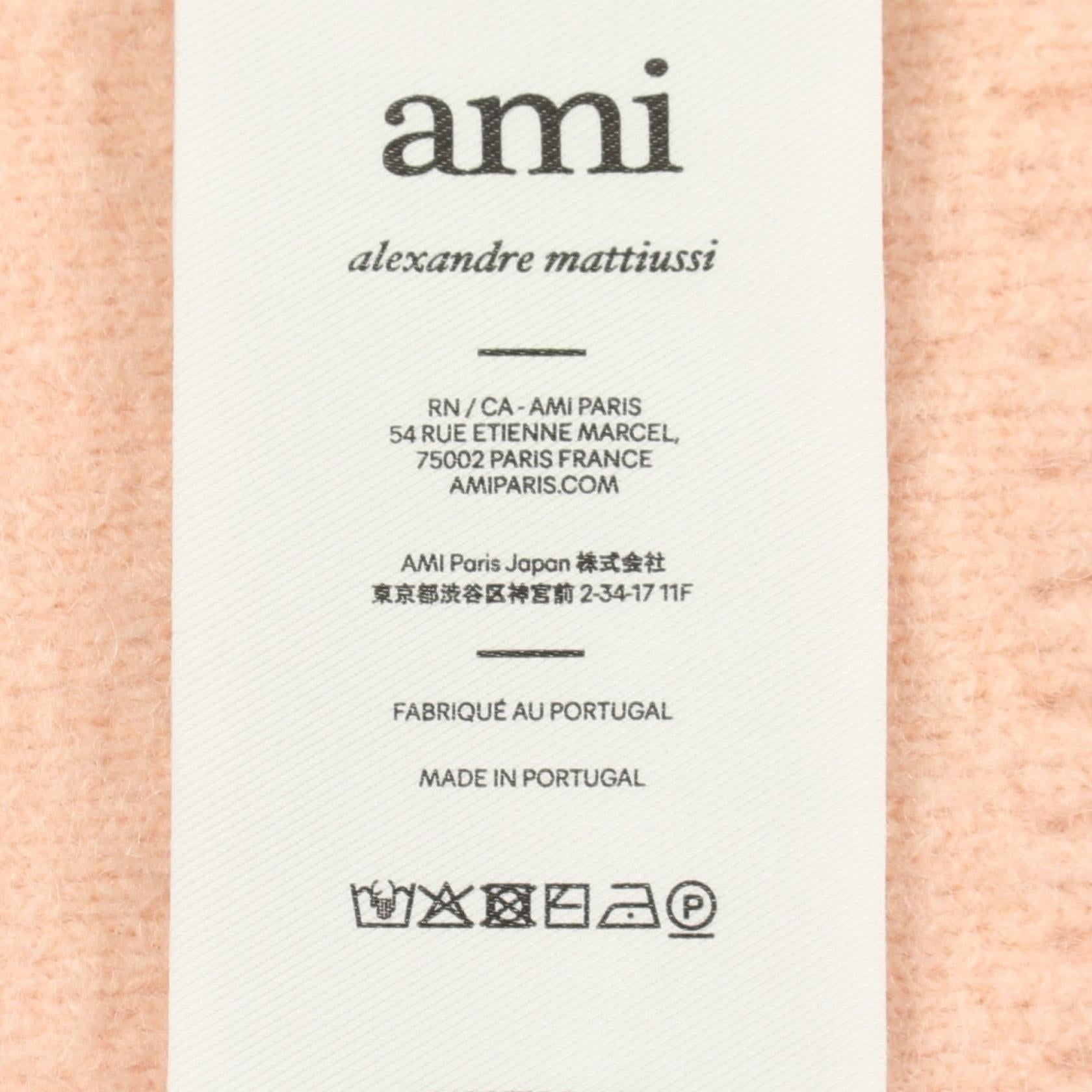 ハートロゴ カーディガン アルパカ ウール ピンク アミアレクサンドルマテュッシ トップス AMI Alexandre Mattiussi