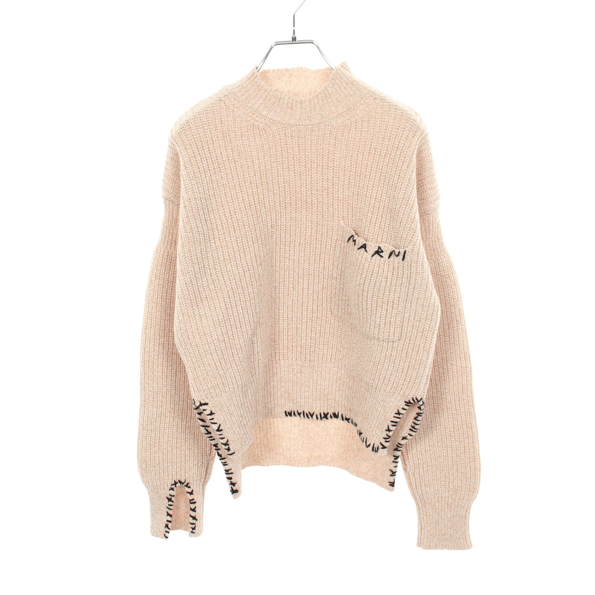 ハイネック ニット ウール ベージュ ブラック マルニ トップス MARNI