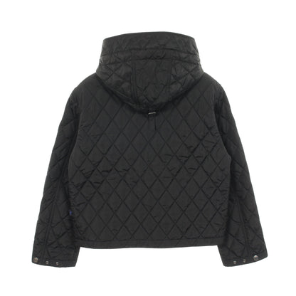 裏地ノバチェック フード付き キルティングジャケット ナイロン ブラック バーバリー アウター BURBERRY