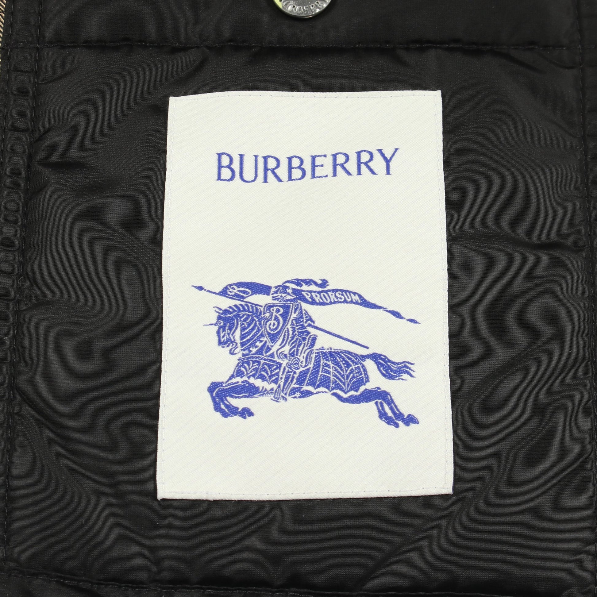 裏地ノバチェック フード付き キルティングジャケット ナイロン ブラック バーバリー アウター BURBERRY