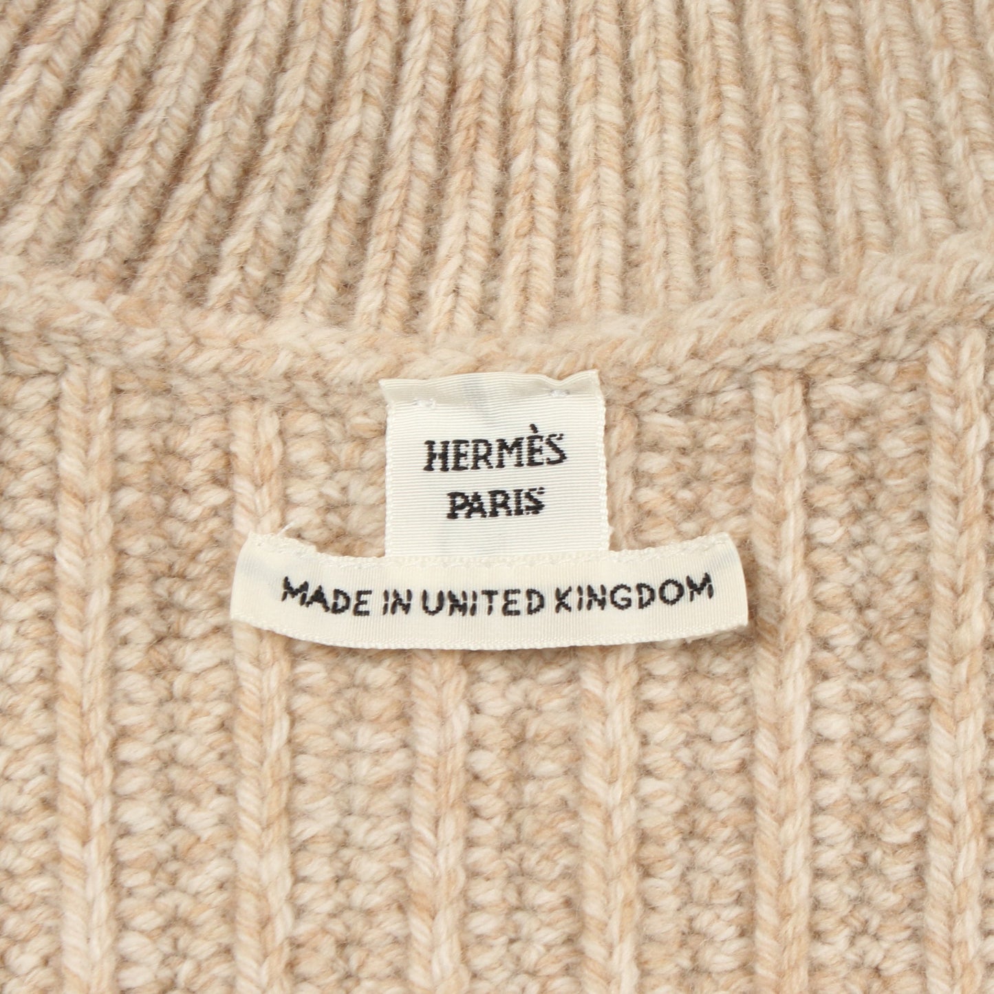 ニット タートルネック ウール ベージュ エルメス トップス HERMES