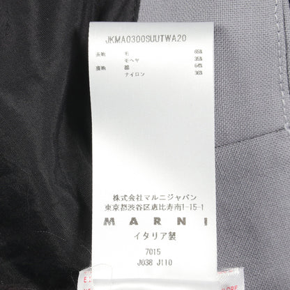 ラウンドスリーブレス ジャケット ウール モヘヤ ブルーグレー マルニ アウター MARNI