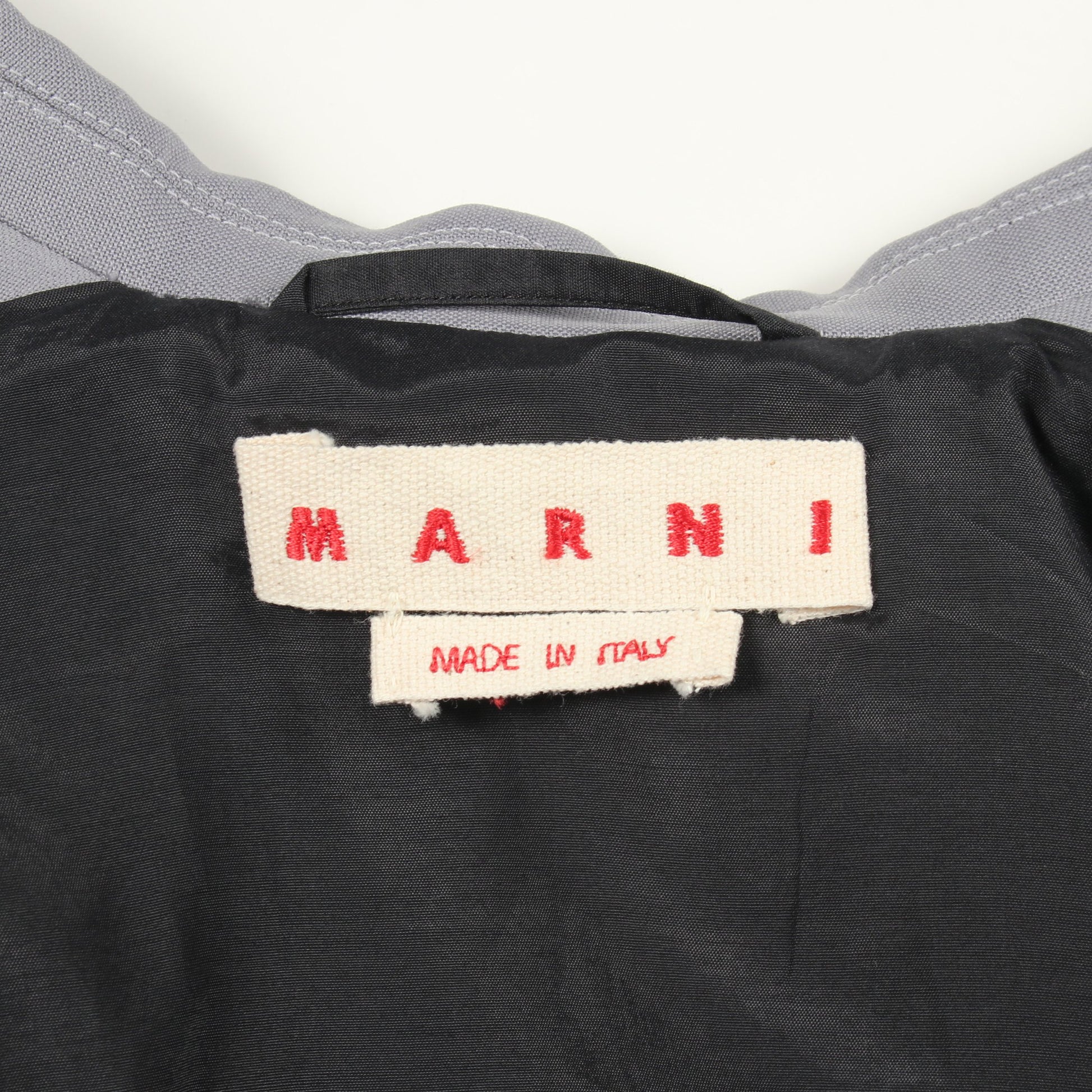ラウンドスリーブレス ジャケット ウール モヘヤ ブルーグレー マルニ アウター MARNI