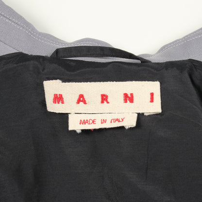 ラウンドスリーブレス ジャケット ウール モヘヤ ブルーグレー マルニ アウター MARNI