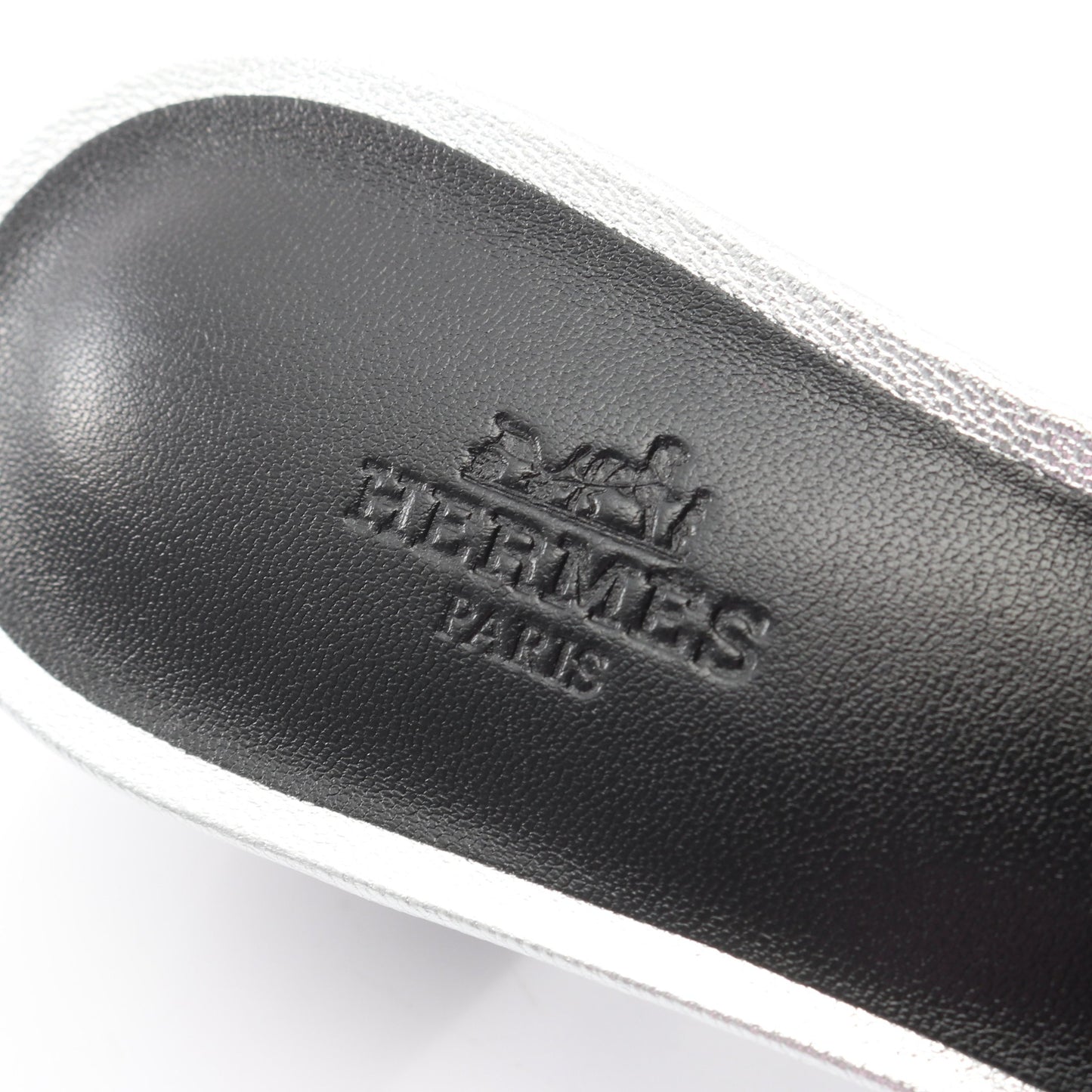 オアジス ミュール サンダル レザー シルバー エルメス