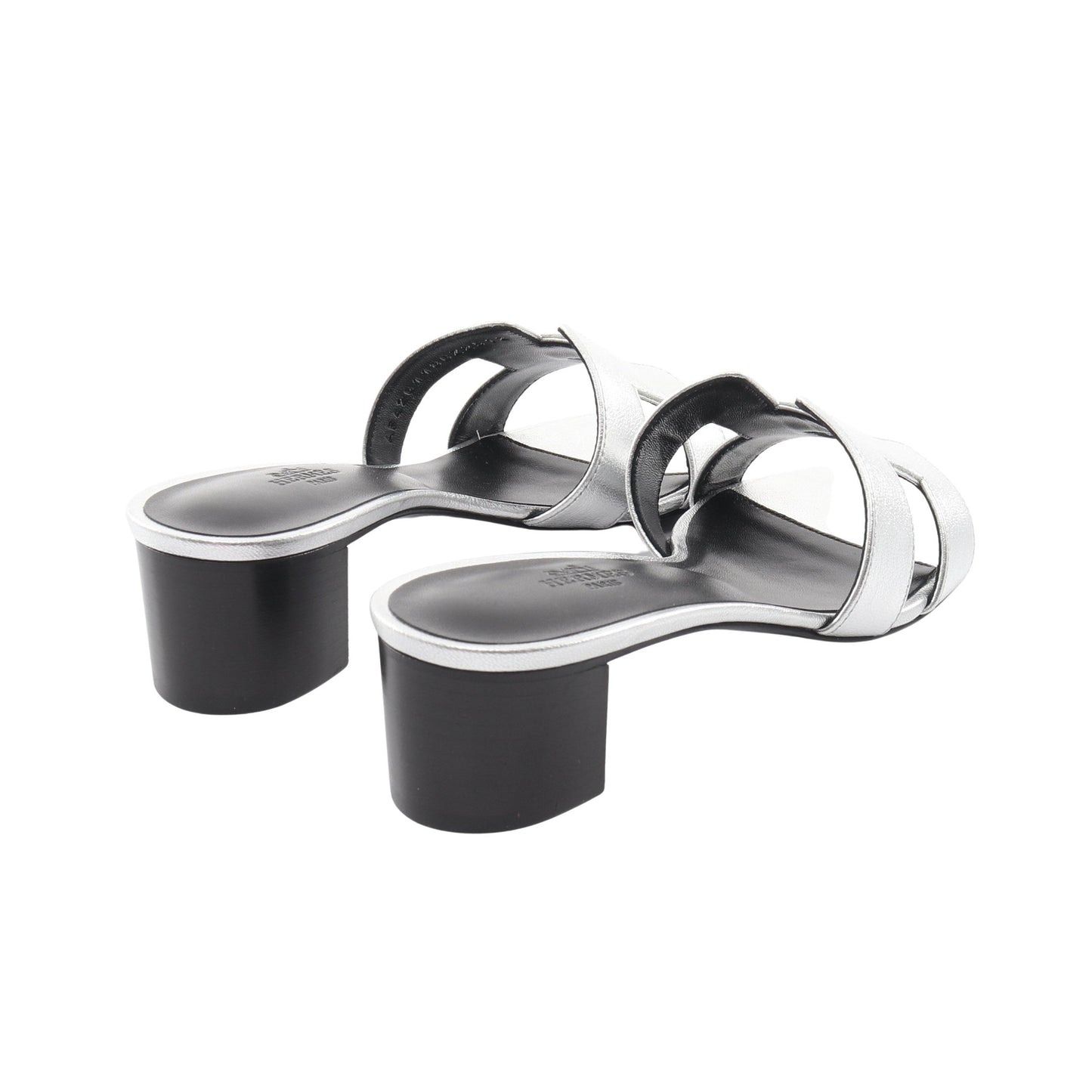 オアジス ミュール サンダル レザー シルバー エルメス