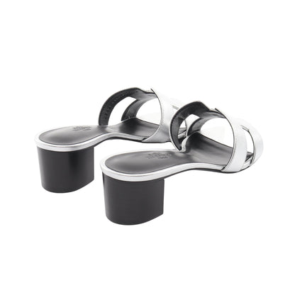 オアジス ミュール サンダル レザー シルバー エルメス