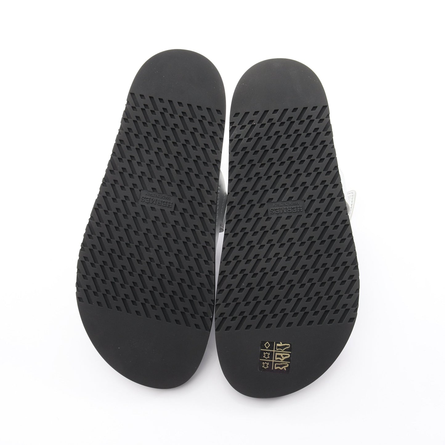 シプレ スライドサンダル レザー シルバー エルメス