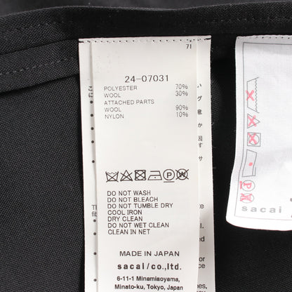 Suiting Coat Dress ロングジレ ワンピース ウール ブラック グレー サカイ ワンピース sacai