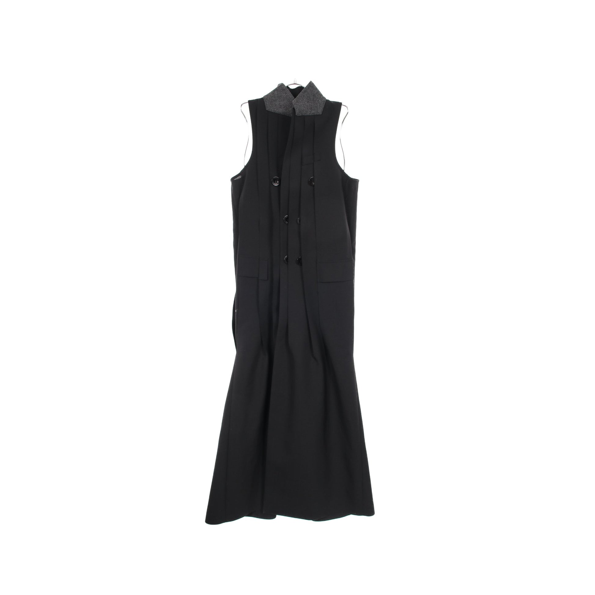 Suiting Coat Dress ロングジレ ワンピース ウール ブラック グレー サカイ ワンピース sacai