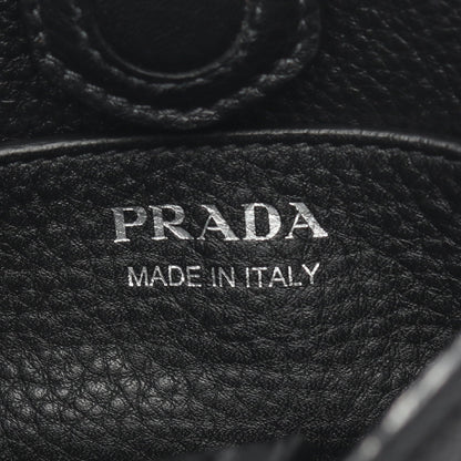 VIT.DAINO SOFT ショルダーバッグ レザー キャンバス ブラック 2WAY プラダ バッグ PRADA