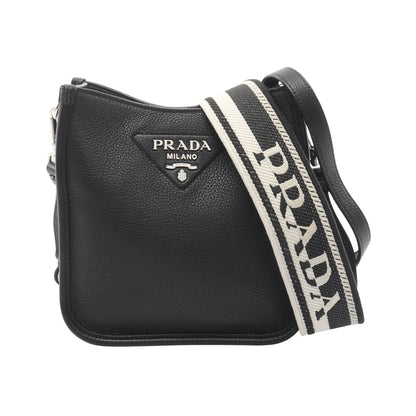 VIT.DAINO SOFT ショルダーバッグ レザー キャンバス ブラック 2WAY プラダ バッグ PRADA