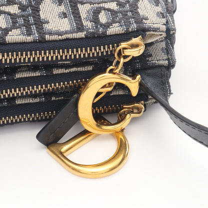 SADDLE サドル ポーチ オブリーク ショルダーバッグ キャンバス レザー ベージュ ネイビー クリスチャンディオール バッグ Christian Dior