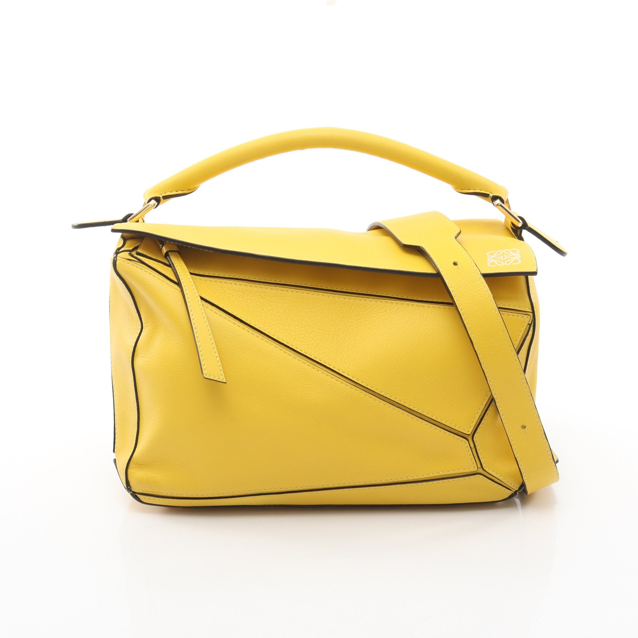 LOEWE イエロー　ハンドバッグ　パズル パズルバッグ ミディアム ハンドバッグ レザー イエロー 2WAY ロエベ