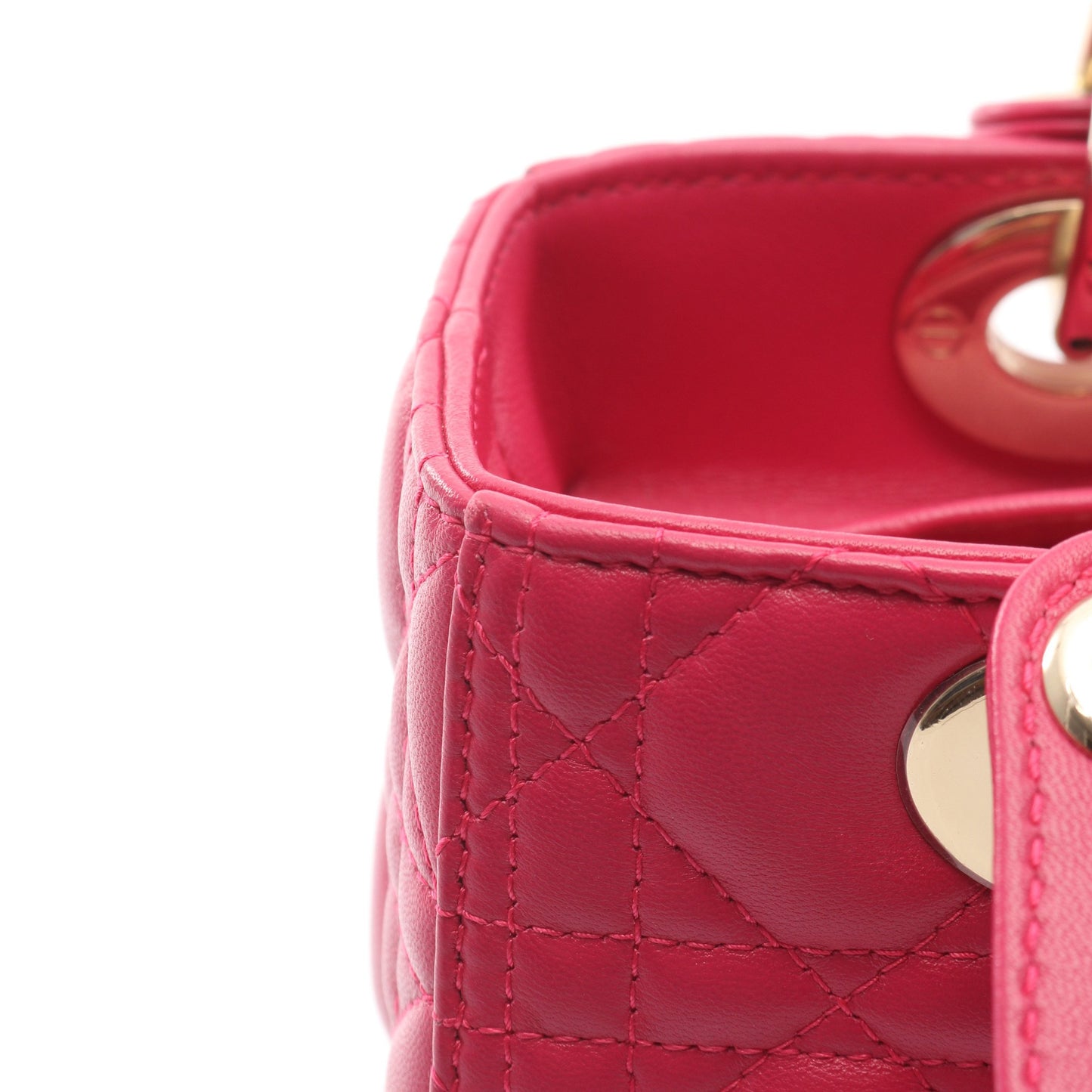LADY DIOR レディディオール カナージュ ハンドバッグ レザー ピンクパープル 2WAY クリスチャンディオール バッグ Christian Dior