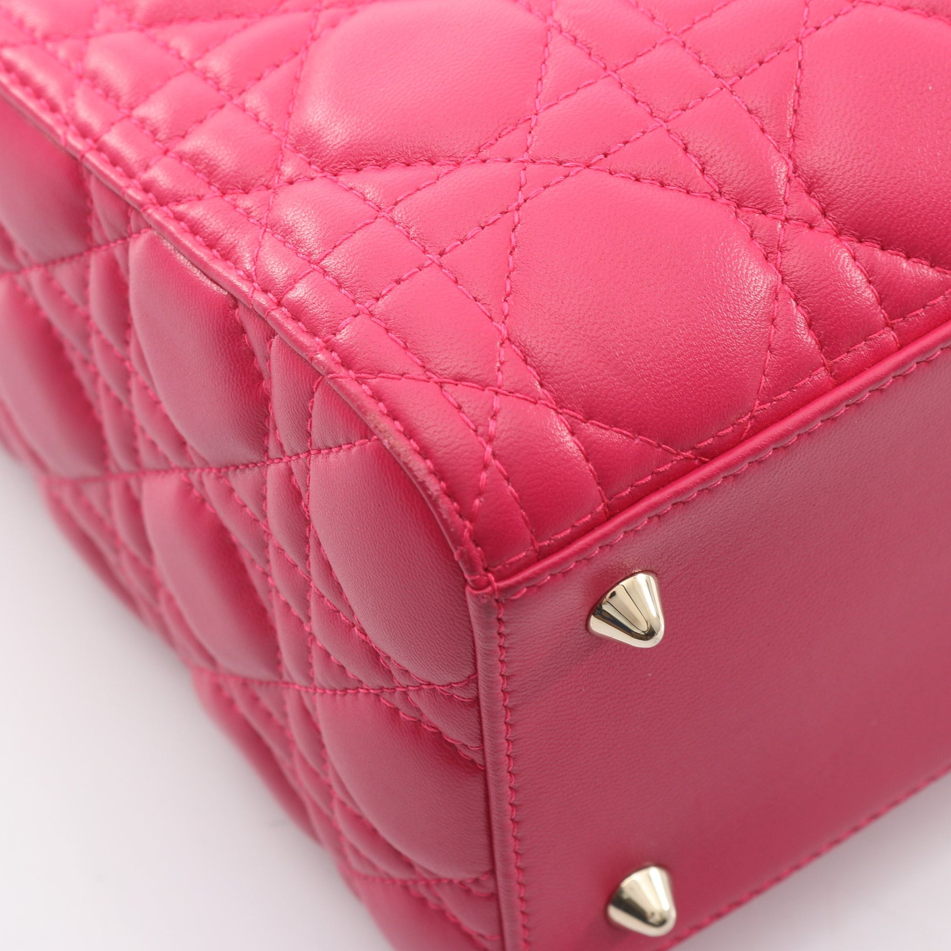 LADY DIOR レディディオール カナージュ ハンドバッグ レザー ピンクパープル 2WAY クリスチャンディオール バッグ Christian Dior