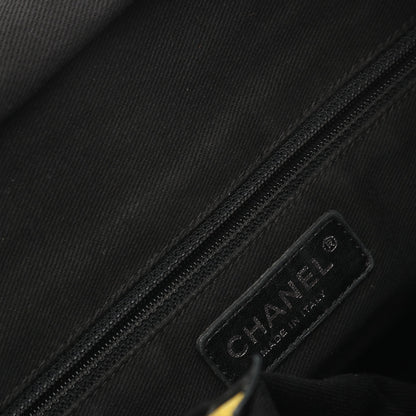 パリニューヨークライン ハンドバッグ トートバッグ ナイロン レザー ブラック シルバー金具 シャネル バッグ CHANEL
