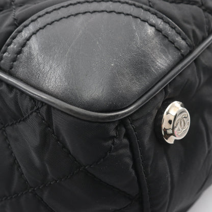 パリニューヨークライン ハンドバッグ トートバッグ ナイロン レザー ブラック シルバー金具 シャネル バッグ CHANEL