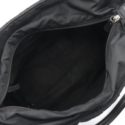パリニューヨークライン ハンドバッグ トートバッグ ナイロン レザー ブラック シルバー金具 シャネル バッグ CHANEL