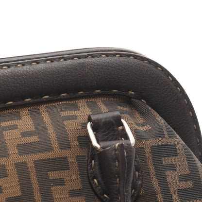 ズッカ ハンドバッグ キャンバス レザー ダークブラウン フェンディ バッグ FENDI