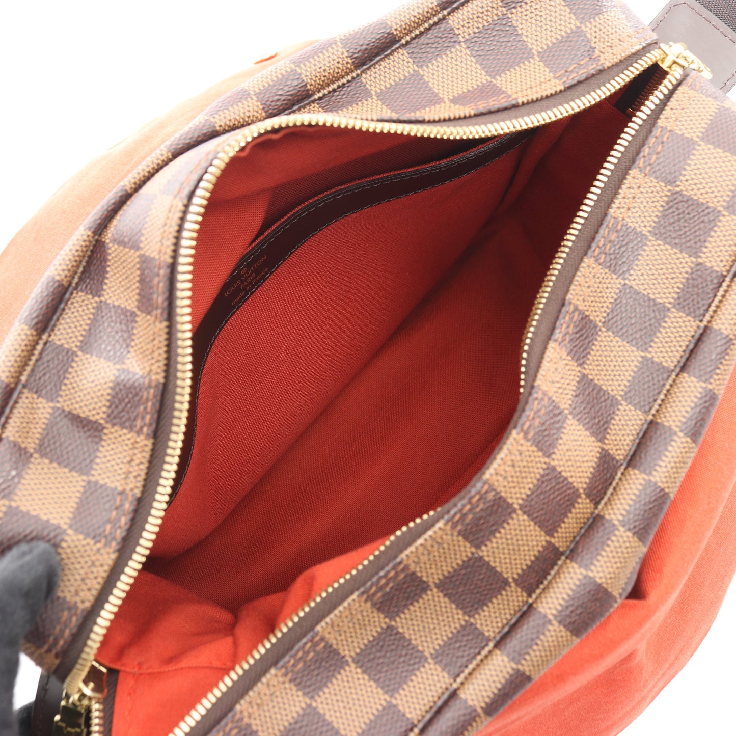 ナヴィグリオ ダミエエベヌ ショルダーバッグ PVC レザー ブラウン ルイヴィトン バッグ LOUIS VUITTON