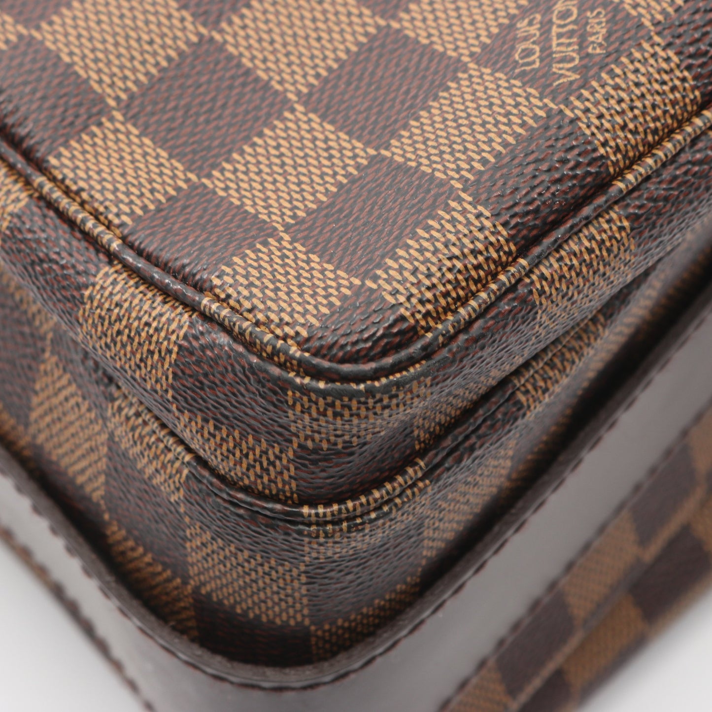 ナヴィグリオ ダミエエベヌ ショルダーバッグ PVC レザー ブラウン ルイヴィトン バッグ LOUIS VUITTON