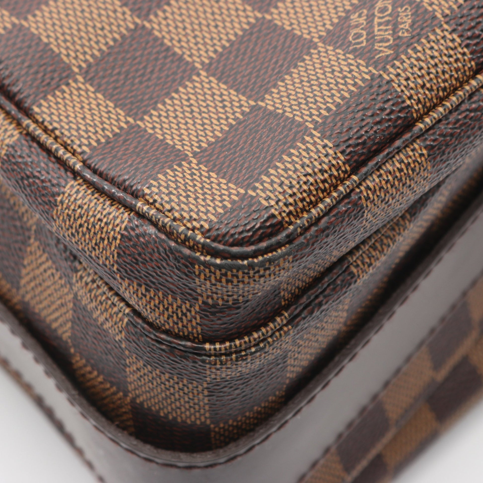 ナヴィグリオ ダミエエベヌ ショルダーバッグ PVC レザー ブラウン ルイヴィトン バッグ LOUIS VUITTON